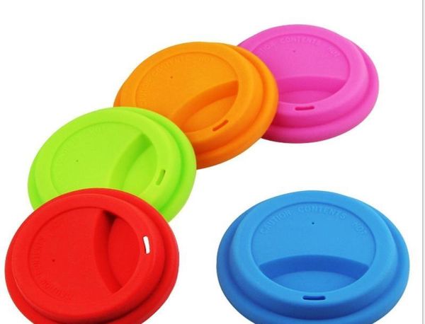 

100pcs/lot 9cm reusable silicone coffee milk cup mug lid cover bottle lids for other material cups