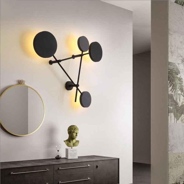 

nordic indoor led wall lamp living room decoration wall light home lighting fixture round aluminum bedside sconces