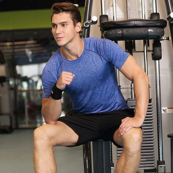 

men's fitness suit exercise fast running drying tights two piece gym training morning run spring summer, Gray