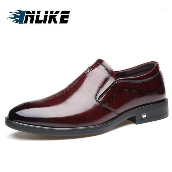 

dress shoes inlike mens leather slip on pointed toe1, Black