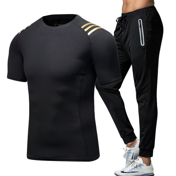 

piece running new set fitness two basketball tight training clothes men's suit, Gray