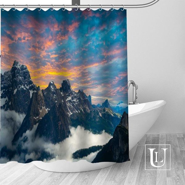 

shower curtains custom beautiful mountain curtain with hooks bathroom waterproof polyester fabric diy your own
