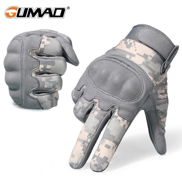 

tactical glove сенсорный экран acu камуфляж полный палец перчатки спортивные военные боевые боевые боевики стреляющие пейнтбольные варежки в, Black