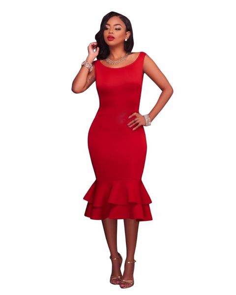 

jrry vintage sleeveless ruffles women midi dresses autumn selling mid calf length dress vestidos, Black;gray