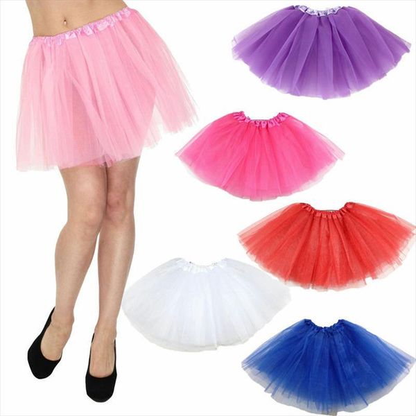 

fluffy novelty colorful skirts women sweet cute tulle tutu dance ballet mini skirts ladies solid color mini skirt, Black