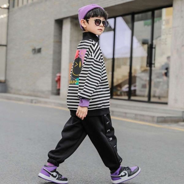 

2020 winter clothing boys' new sweater children's plush and thickened warm e0pj, Black