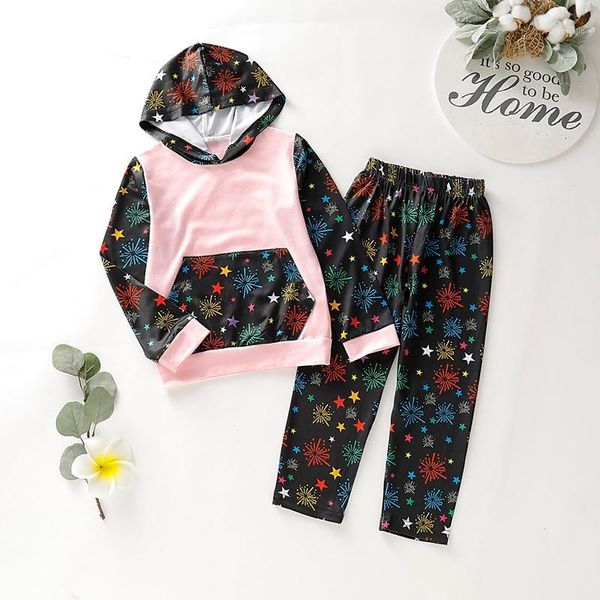 

clothing sets born baby boys girls clothes long sleeve hooded sweatshirt+pants color snowflake print kids fall infant 2pcs stes1, White