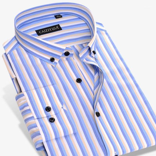 

luxury bamboo fiber men dress shirt long sleeve classic fashion soft non-iron business casual striped shirt1, White;black
