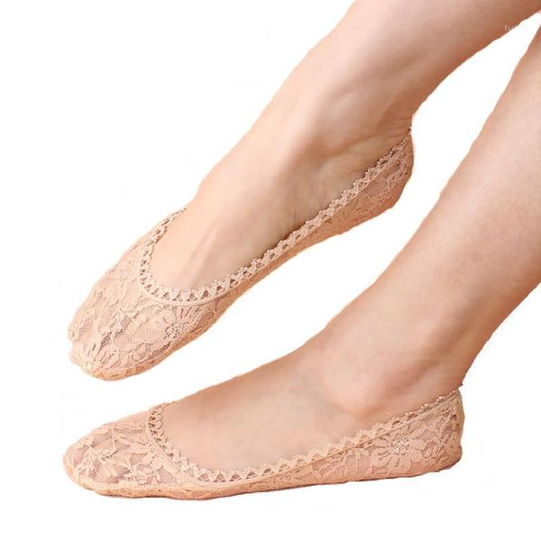 

fashion women lace antiskid socks 5pairs/lot female invisible low cut socks slippers shallow mouth summer ankle heal short sock1, Black;white