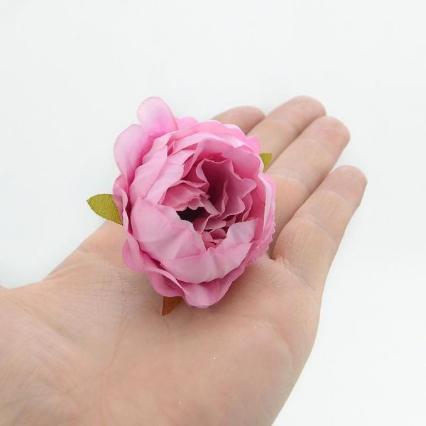 

10 pieces 5cm artificial peony flower head for wedding decoration diy decorative wreath fake european fall vivid silk bbydft