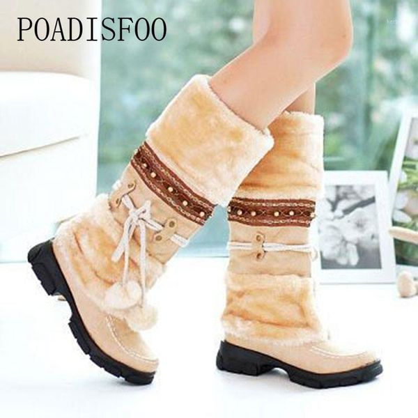 

boots ltarta winter warm mid-calf woolen fur women shoes fashion long snow xj-hld0408081, Black