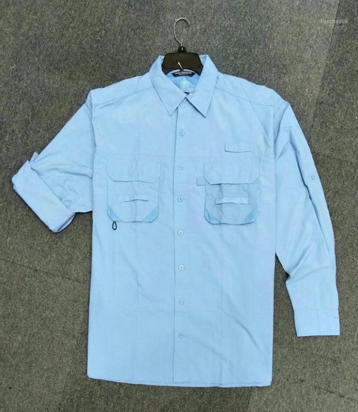 

outdoor shirts - men's quick dry shirt fishing upf30+1, Gray;blue