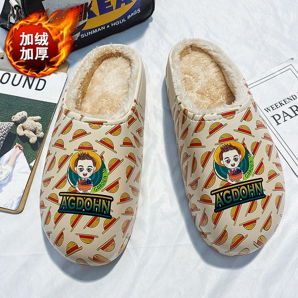 

tgobro 2020 cute home slippers short plush warm soft cotton women slippers loves floor indoor shoes women large size 45 x1020, Black