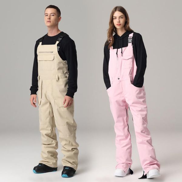 

ski pants high-waisted men women outdoor windproof waterproof warm couple snow trousers winter ski snowboard wear