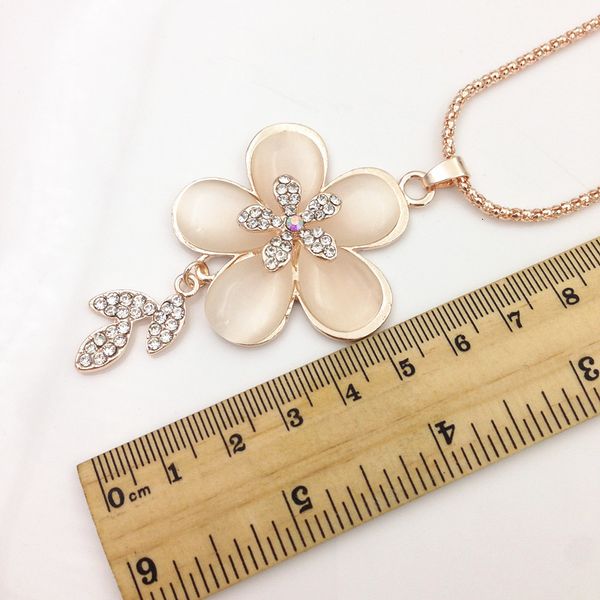 

aum6new necklaces sweater jewelry chain rose flower cross cat eye gem stone owl swarovski crystal fashion pendants n