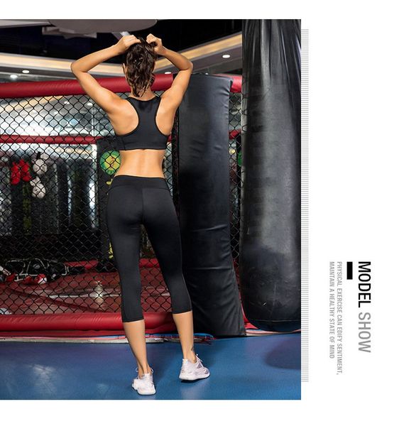 

wholesale elastic high waist sports leggings women yoga pants quick dry 3/4 running trouser female crop gym leggings fitness tights, White;red