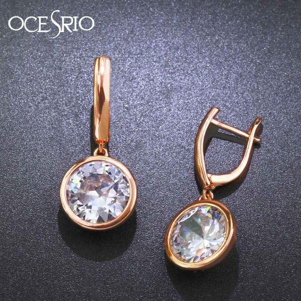 

ocesrio korean fashion cubic zirconia rose gold earrings for women gold 585 earrings hanging 585 jewelry earings ers-j82, Silver