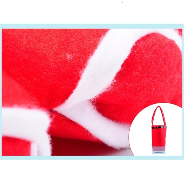 

wine 1 pcs merry treat candy bottle bag santa claus suspender pants trousers decor christmas gift bags