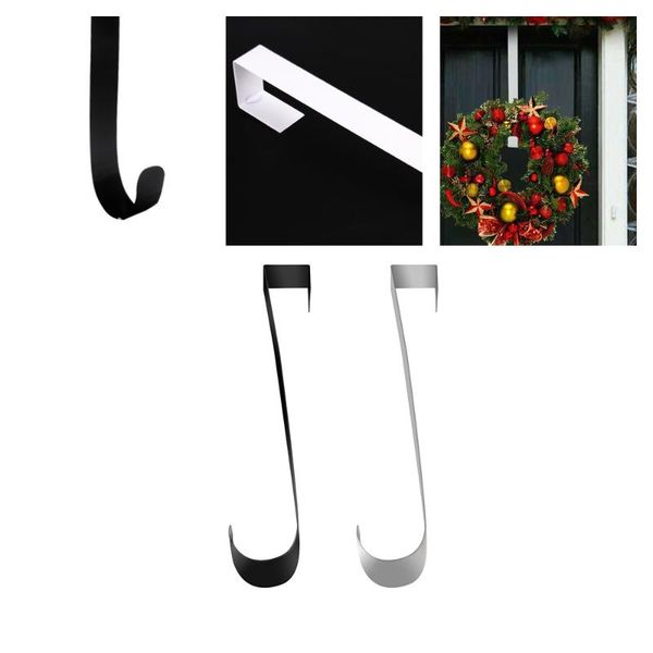 

1pcs hooks chrismas door hanging long hook for festival ornaments metal flower wreath hanger home storage organizer
