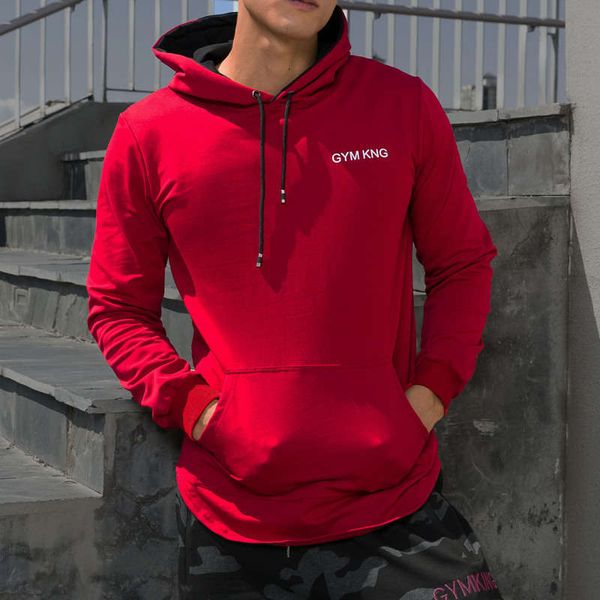 

muscle brother fitness new style sportswear men's autumn casual running training loose thin hooded coat, Gray