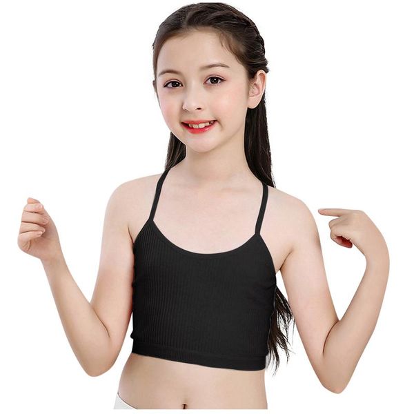 

gym clothing 25# kids sports bra push up running girls full cup seamless underwear training puberty bras sport yoga, White;black