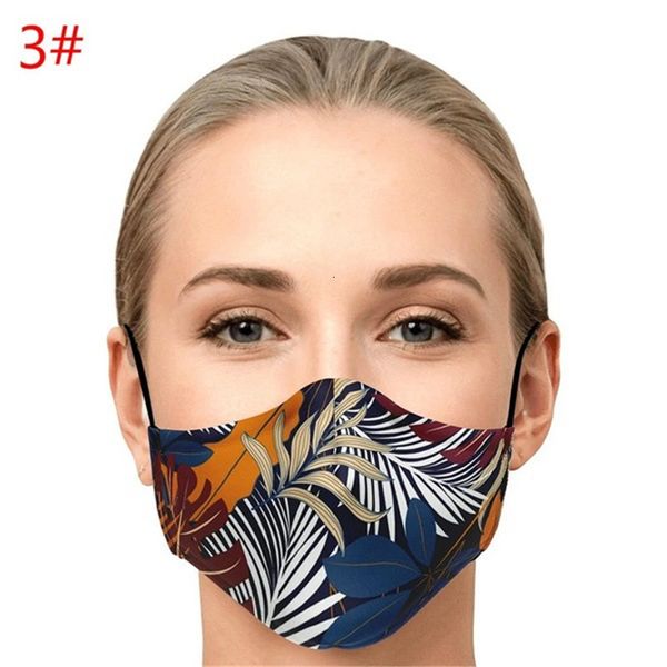 

uzm0du factory price dhl shipping women floral print protective mouth mask washable reusable face covering outdoor windproof ma 3 n, Black