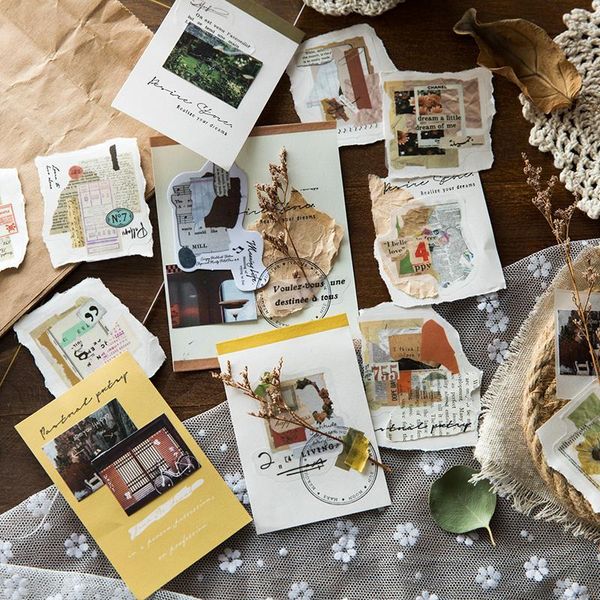 

40 шт. лот ретро материал бумажные наклейки декоративные скрапбукинг ручной аккаунт альбом счастливый планировщик канцтовары эстетика jllvqg