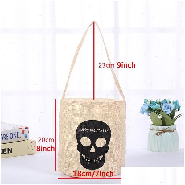 

halloween canvas candy bag with light handbag halloween kid gift bag skull pumpkin printed organizer bag pou bbyeni packing2010