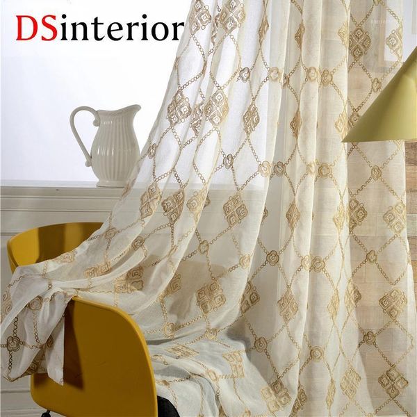 

dsinterio embroidery tull curtains sheer curtains for living room bedroom window1