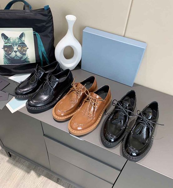 

women classic platform casual shoes 100% leather thick soles shoes fashion designer round toe slope heel shoes, Black