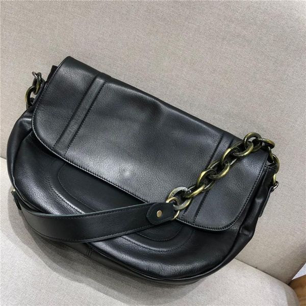 

shoulder bags vintage messenger for women 2021 natural cowhide designer handbag luxury female tote underarm bag