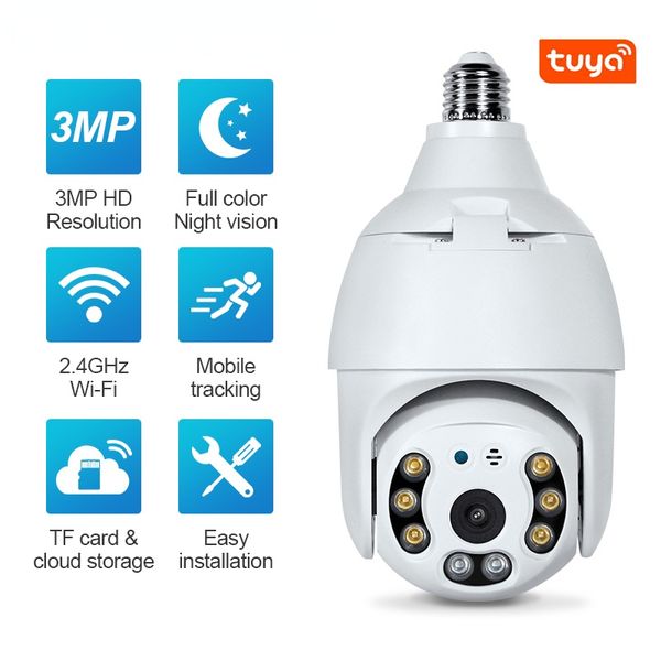 Mini Tuya Camera 3MP HD 360 градусов легкая беспроводная панорамная безопасность WiFi CCTV IP-камера Умный дом Гуль Дом или Alexa