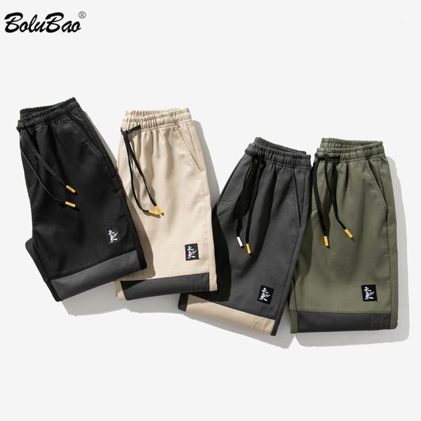 

bolubao brand men cargo shorts men's fashion patchwork straight knee length shorts summer new trend wild male1, White;black