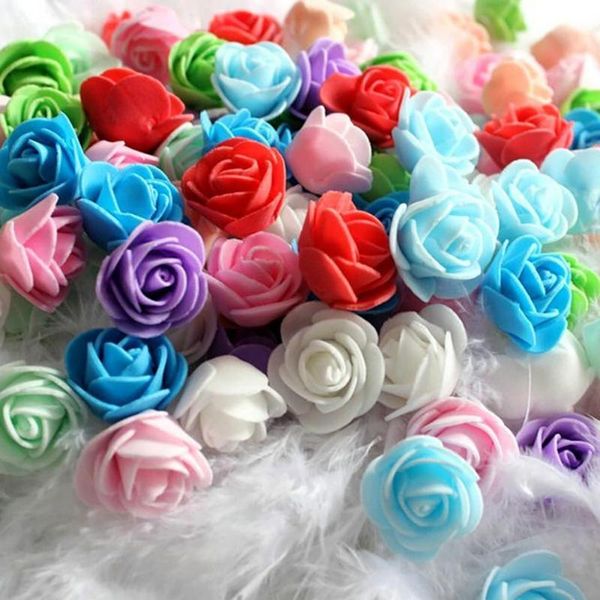 

500pcs artificial flower head mini silk artificial rose flower heads for party wedding decoration valentine day gift