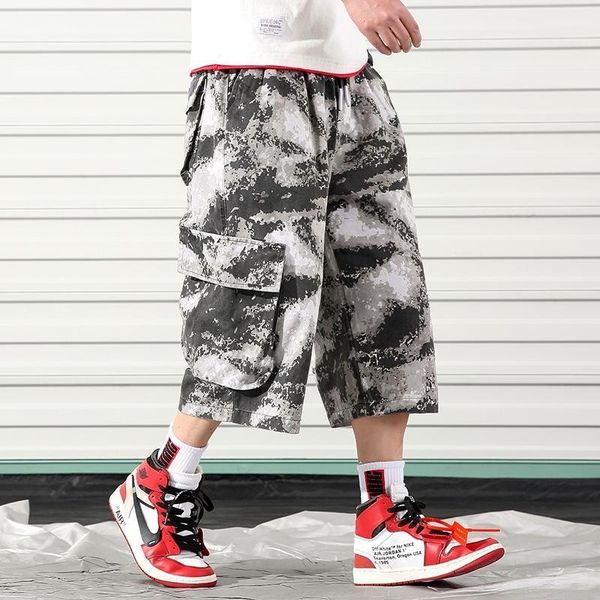 

como pants streetwear harem pants 2020 men camouflage streetwear cropped mens fashion joggers trousers 5xl1, Black