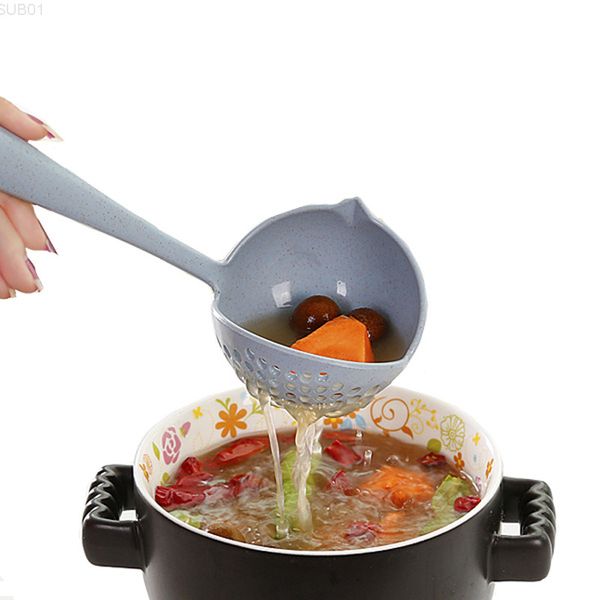 

creative 2 in 1 long handle soup ladle strainer skimmer kitchen cooking spoons tools