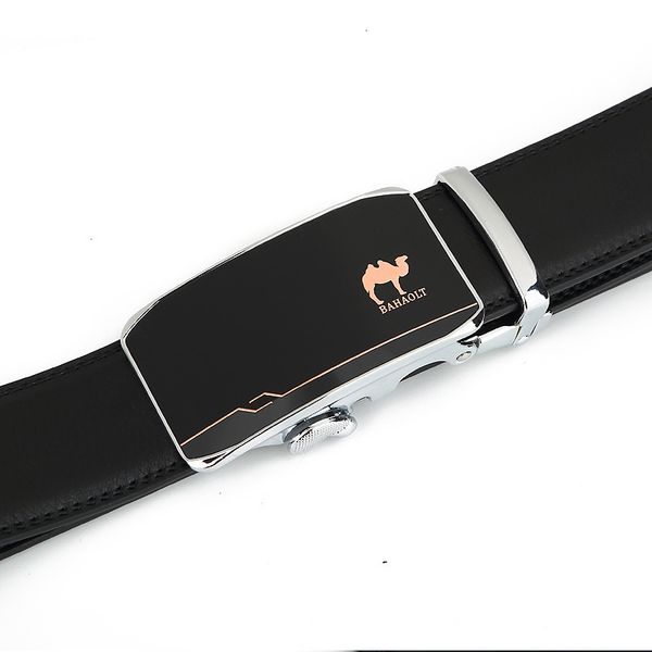 

men's fashion casual automatic buckle leather wide belt men, Black;brown