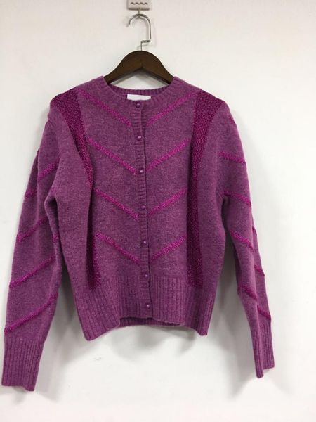 

2021 spring / summer new mohair blend puff sleeve loose knit cardigan, White