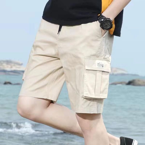 

men's shorts men cargo short pants casual cotton beach sports running gym cropped drawstring workout clothing, White;black