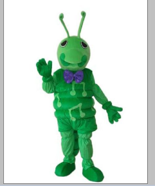 

2018 green note worm mascot costume halloween birthday party cartoon apparel, Red;yellow