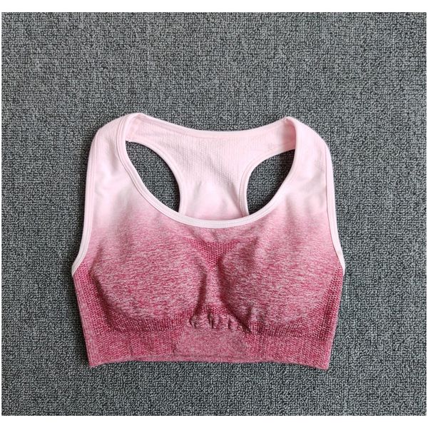 

женщины ombre йога спорт бюстгальтер brassiere мягкая дышащая спортивная фитнес беговой тренажерный зал жилет yoga sport tops push up sports