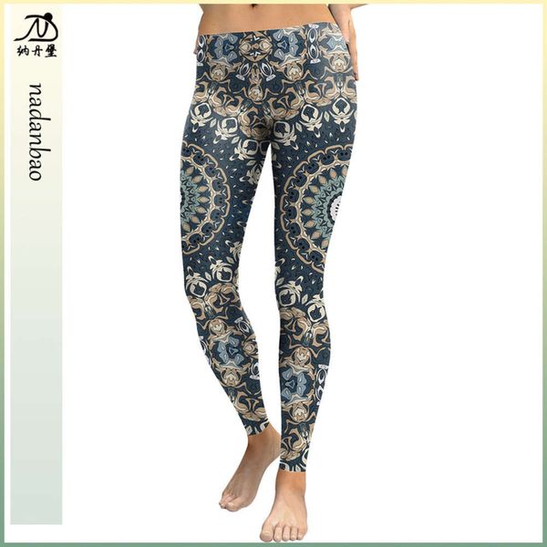 

2020 new digital printing women's elastic leggings kdk1765, Black;white