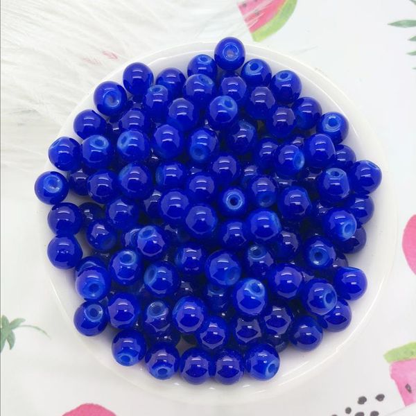 

new diy 4/6/8mm glass round pearl spacer loose beads pattern jewelry making bbyprx, Black