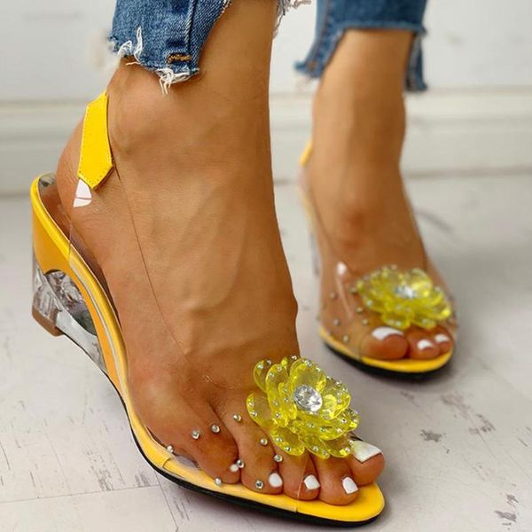 

dress shoes karin large size 30-43 fashion summer crystals flower wedge heels casual pvc jelly woman sandals women's, Black