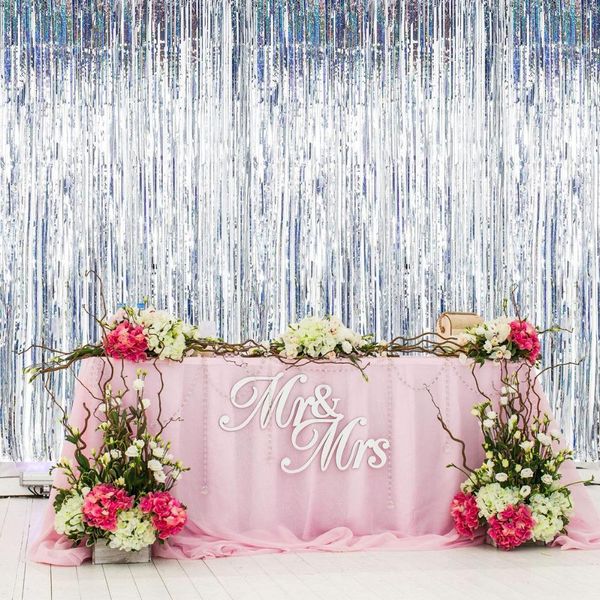 

fengriae rain backdrop curtain party birthday background decoration gold blue backdrop wedding curtain foil fringe jlllrz