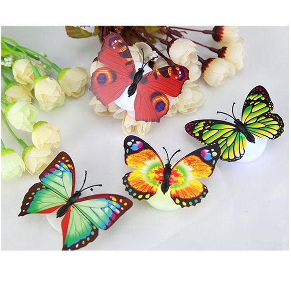 

colorful changing butterfly led night light lamp home room party desk wall decor with suction pad children gifts f bbybao