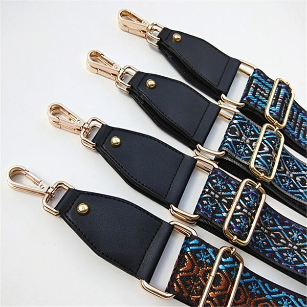 

colorful wide shoulder strap ladies bags replacement adjustable strap accessory fashion ethnic long shoulder obag 3.8*130cm, Black