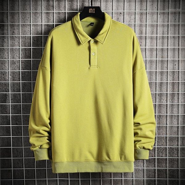 

new turn down collar sweatshirt men 2020 solid color pullover hoodie men harajuku hoodies sweatshirts streetwear fashion, Black