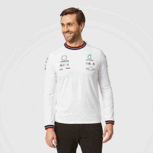 

luxury brand petronas sweatshirts mens t shirts mercedes amg f1 formula one racing women casual long sleeve t-shirts benz lewis hamilton tea, White;black