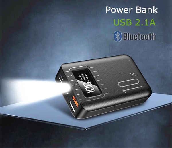 

bluetooth speaker + usb 2.4a power bank mini black mobile phone charging